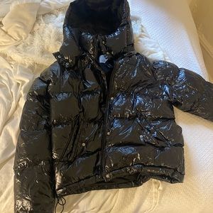 Black Gloss Puffer Jacket